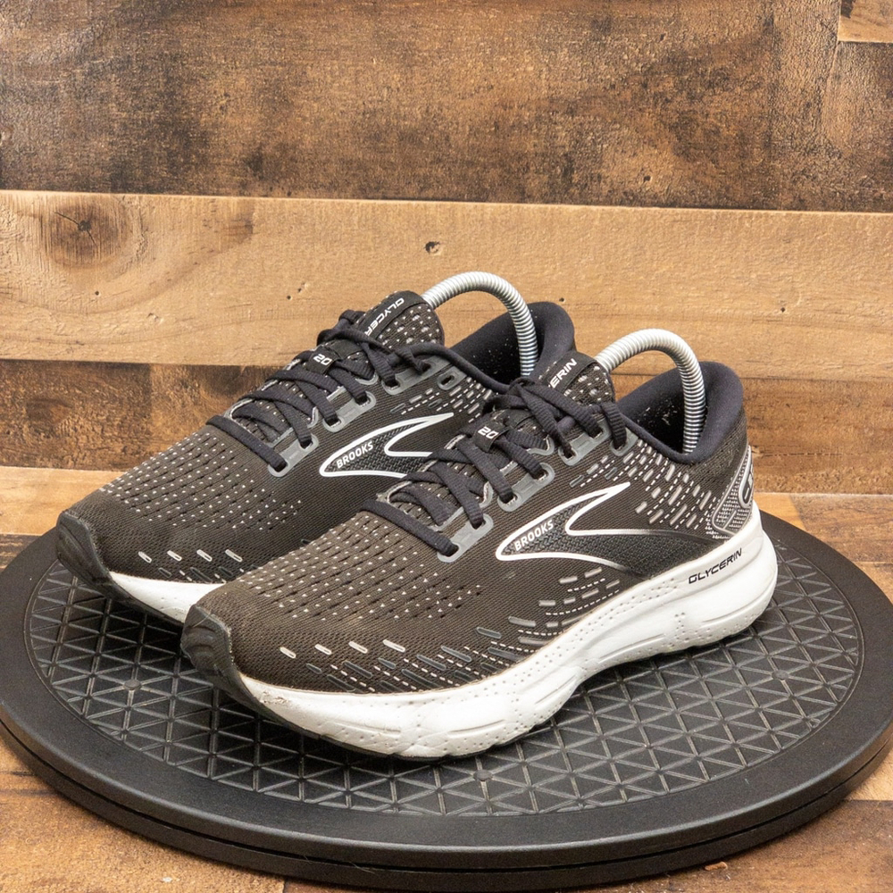 BROOKS GLYCERIN 20 WOMENS ATHLETIC SHOES RUNNING GYM BLACK LOW SIZE 9.5B